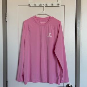 Life Is Good Vibrant Pink Crew Neck Top